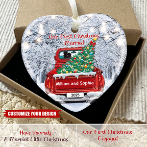 Our First Christmas Married - Personalized Ceramic Ornament