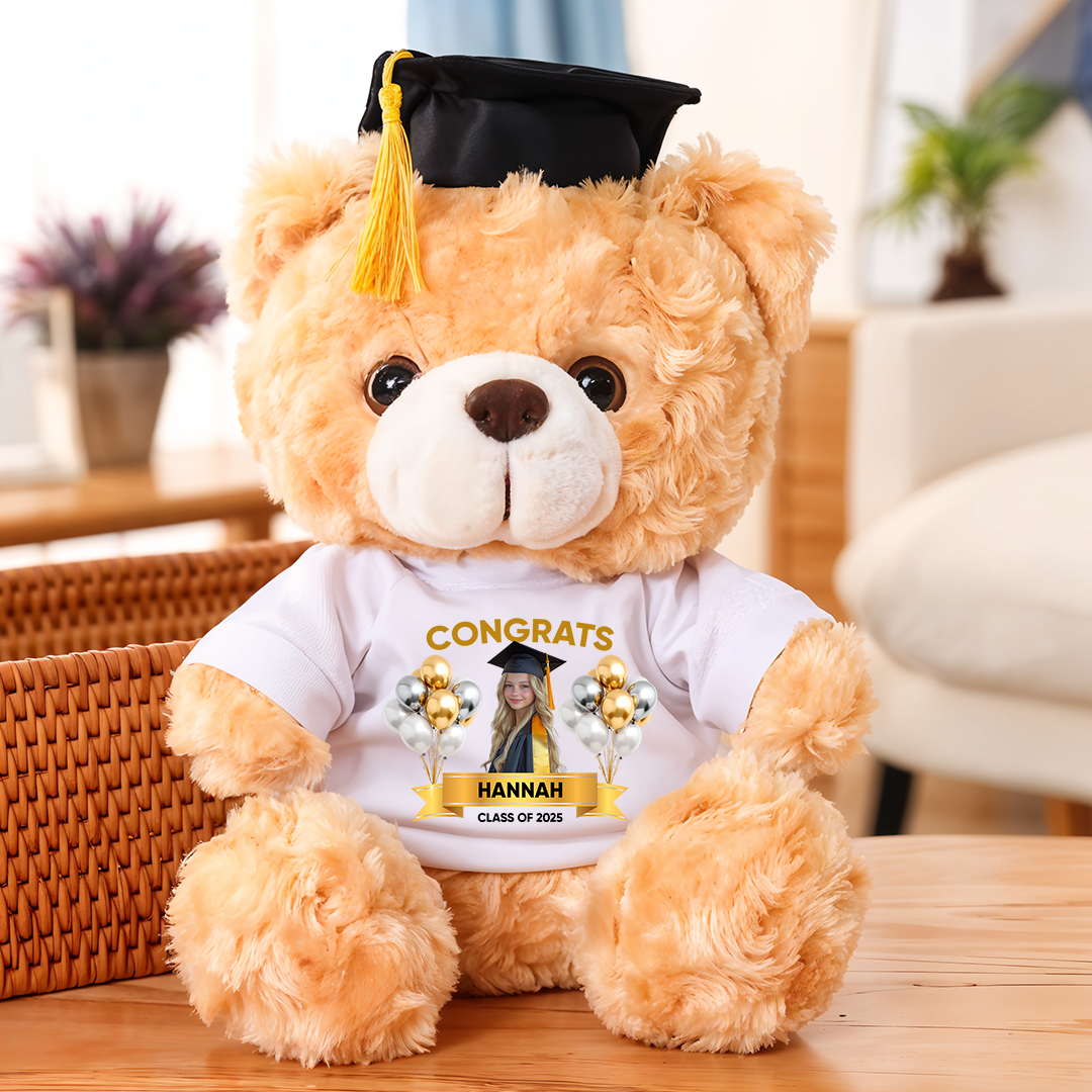 Class Of 2025 Congrats Graduate Bear With Cap - Bear With Personalized Shirt