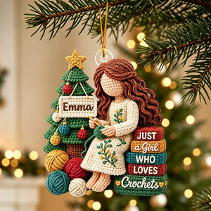 Custom Yarn Acrylic Ornament - Personalized Christmas Birthday Gifts For Crochet Knitting Lovers
