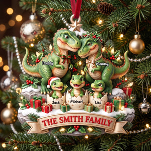 Dinosaur Family Ornament - Personalized Christmas Gifts For Family
