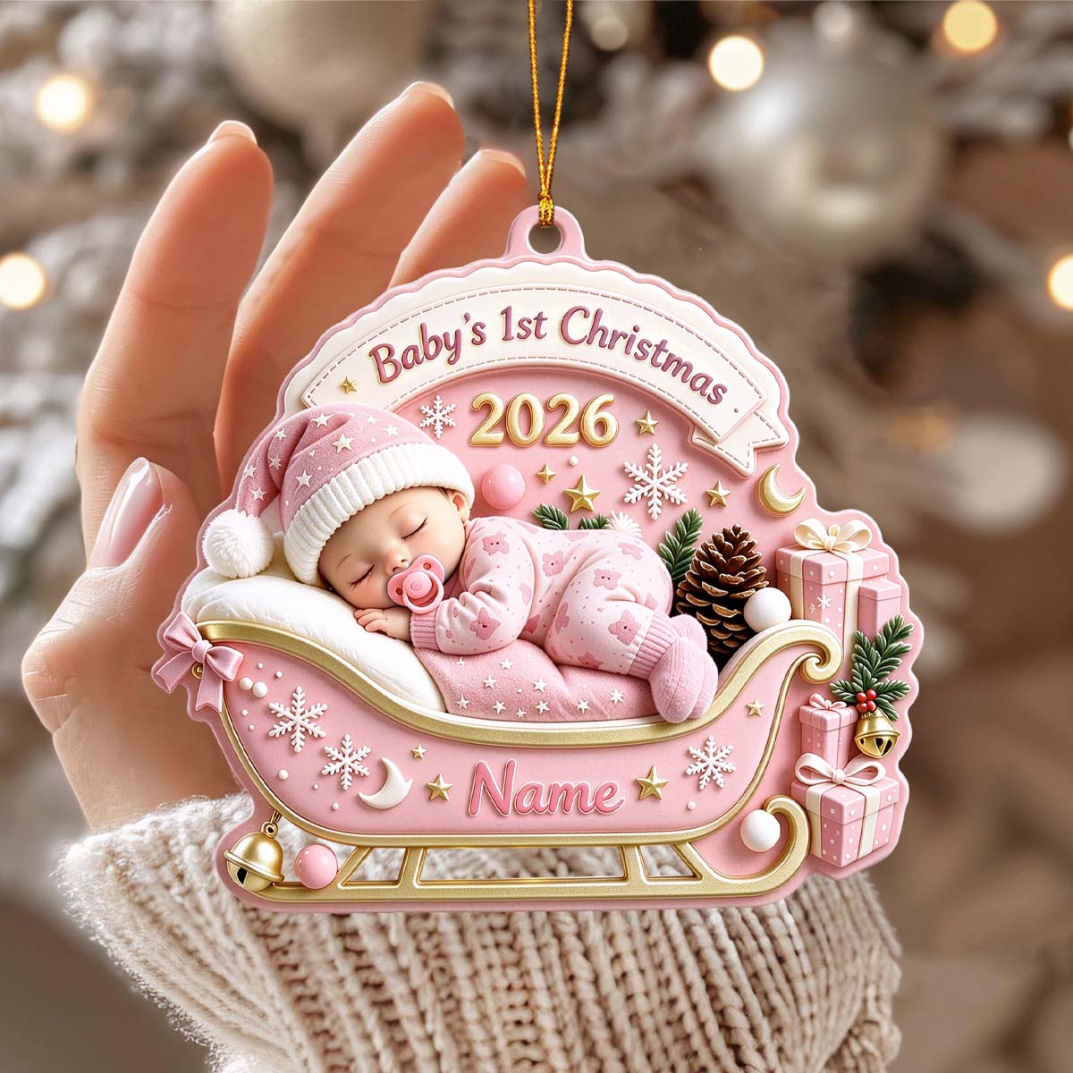Personalized 2026 New Baby's 1st Christmas Ornament, Children Xmas Gifts