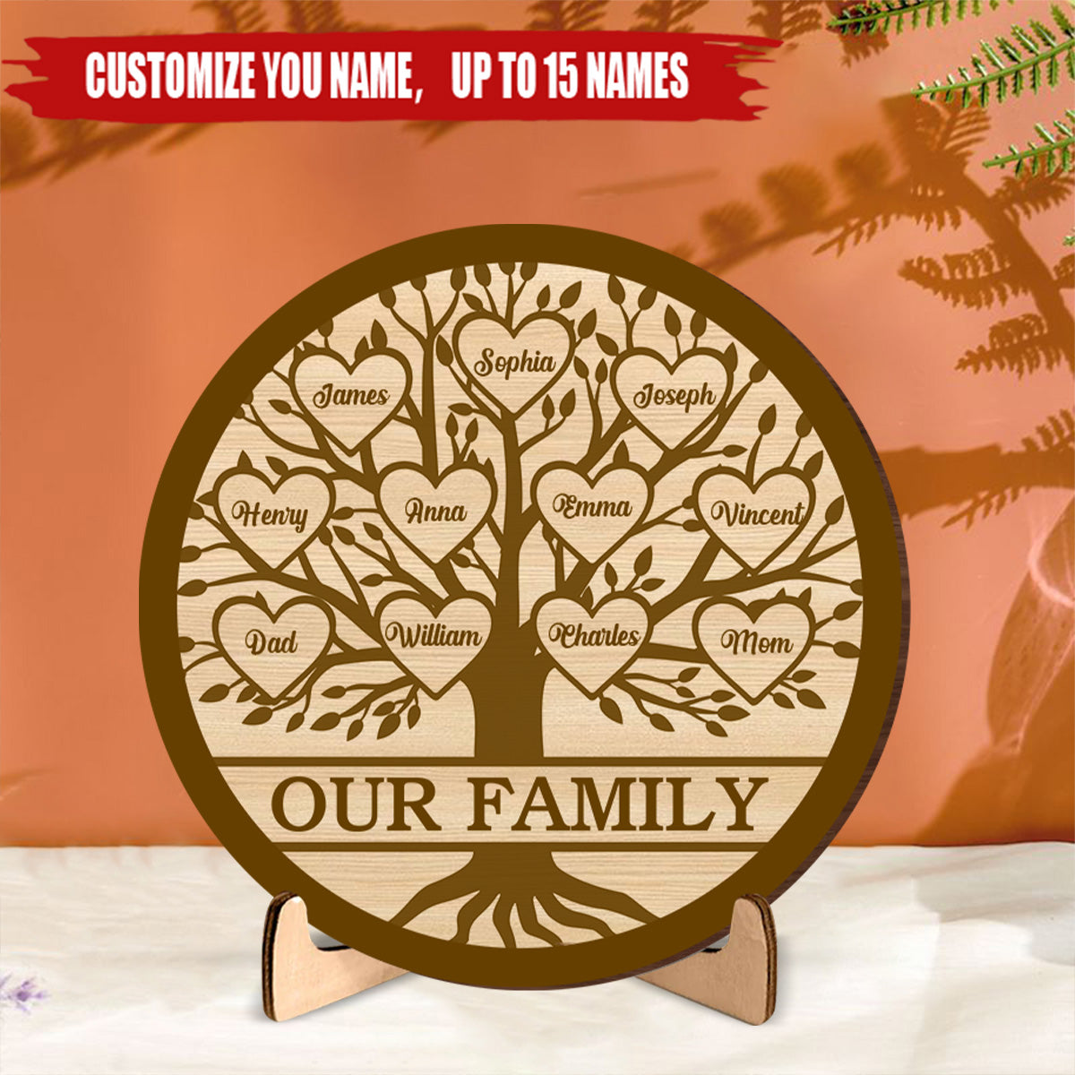 We Are Family Personalized Circle Wooden Plaque