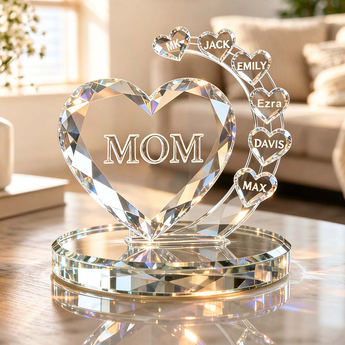 Personalized Heart-Shaped Plaque With Name, Gift For Grandma Or Mom