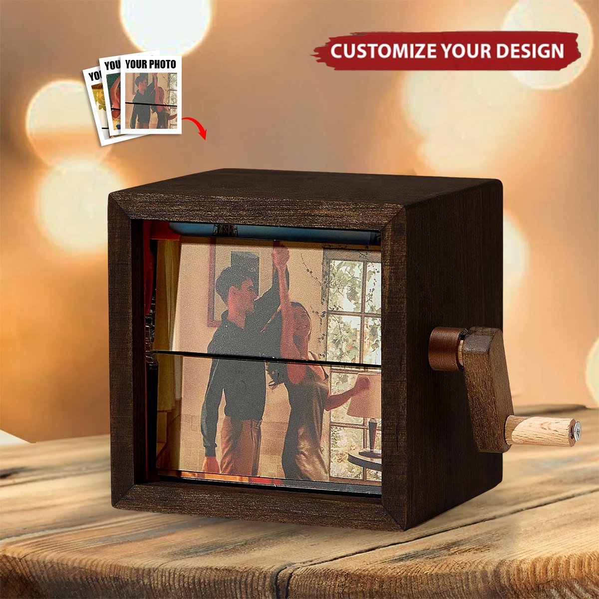 Custom Photo Mechanical Hand-cranked Flipbook Box Photo Album
