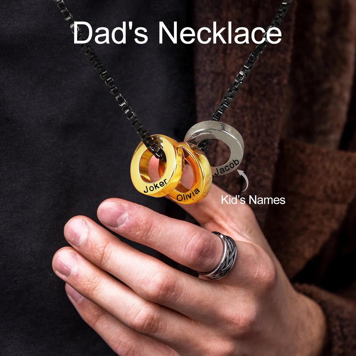 Personalized Family Name Beads Necklace, Gift For Father