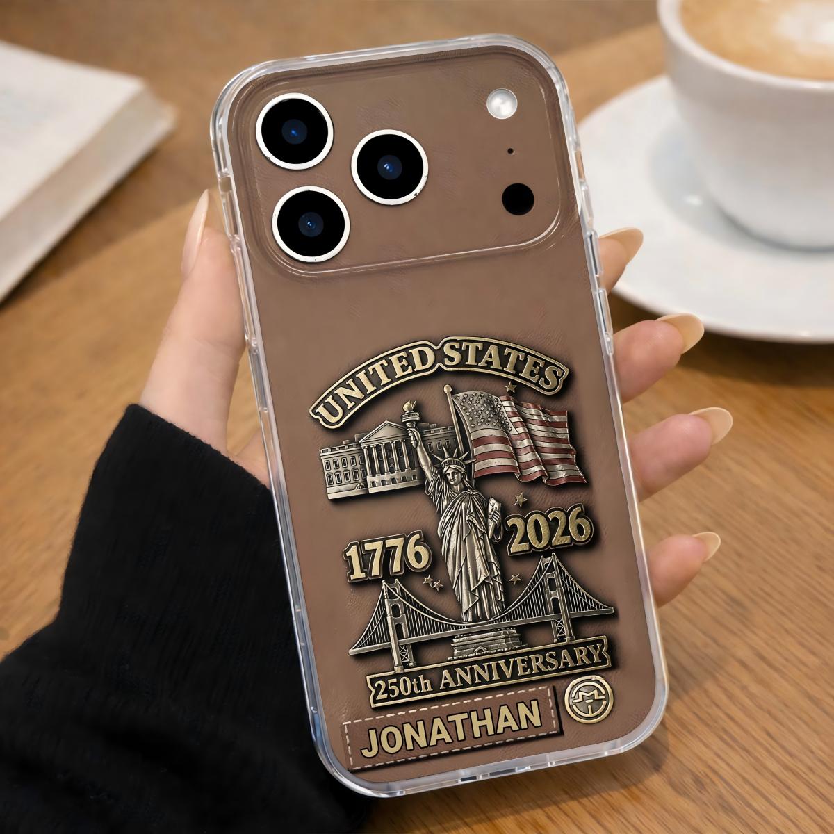 United States 250th Anniversary, Personalized Clear Phone Case