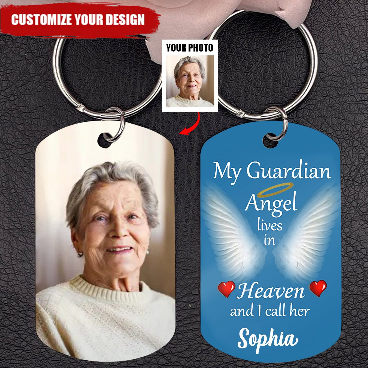In Loving Memory-Personalized Memorial Photo Aluminum Keychain