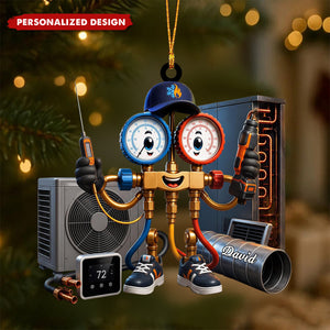 Personalized HVAC Unit Christmas Ornament, Custom AC Technician Gift