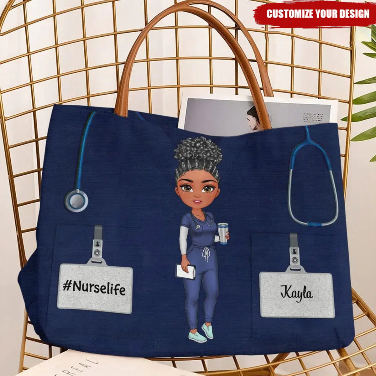 Love Nurse Life - Personalized Custom Tote Bag - Nurse's Day, Appreciation Gift For Nurse