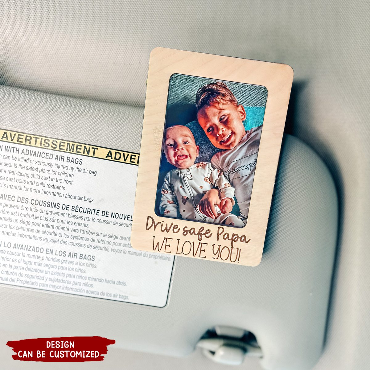 Personalized Picture Frame, Photo Car Visor Clip, Father's Day Gift