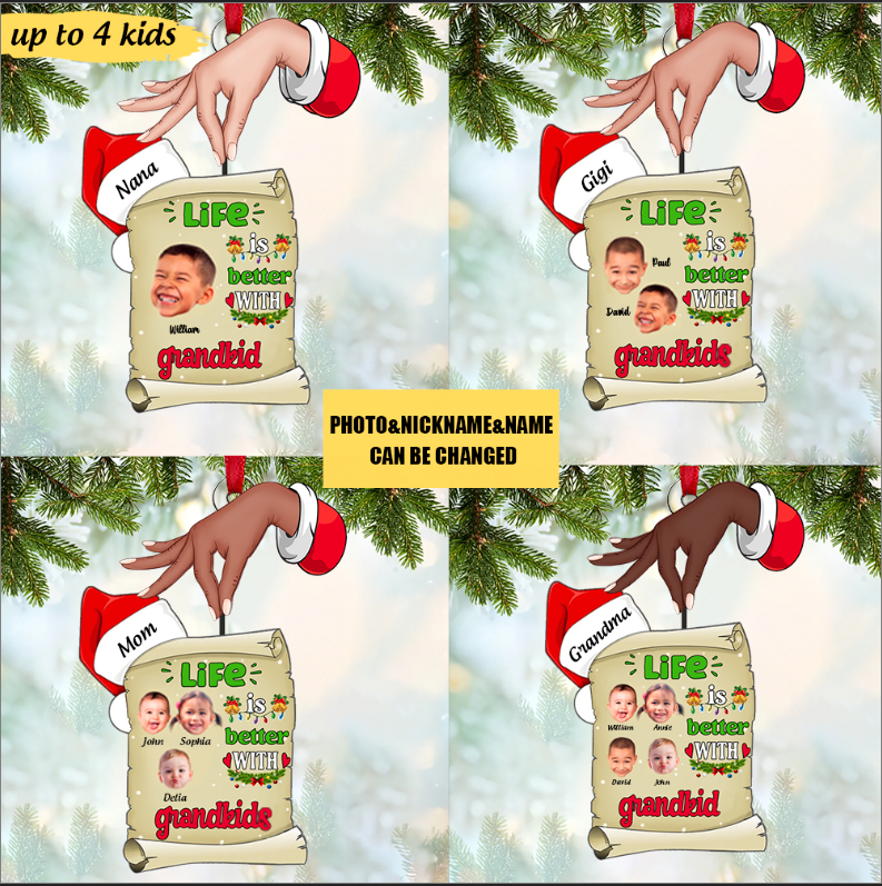 Life is Better With Grandkids Personalized Acrylic Ornament