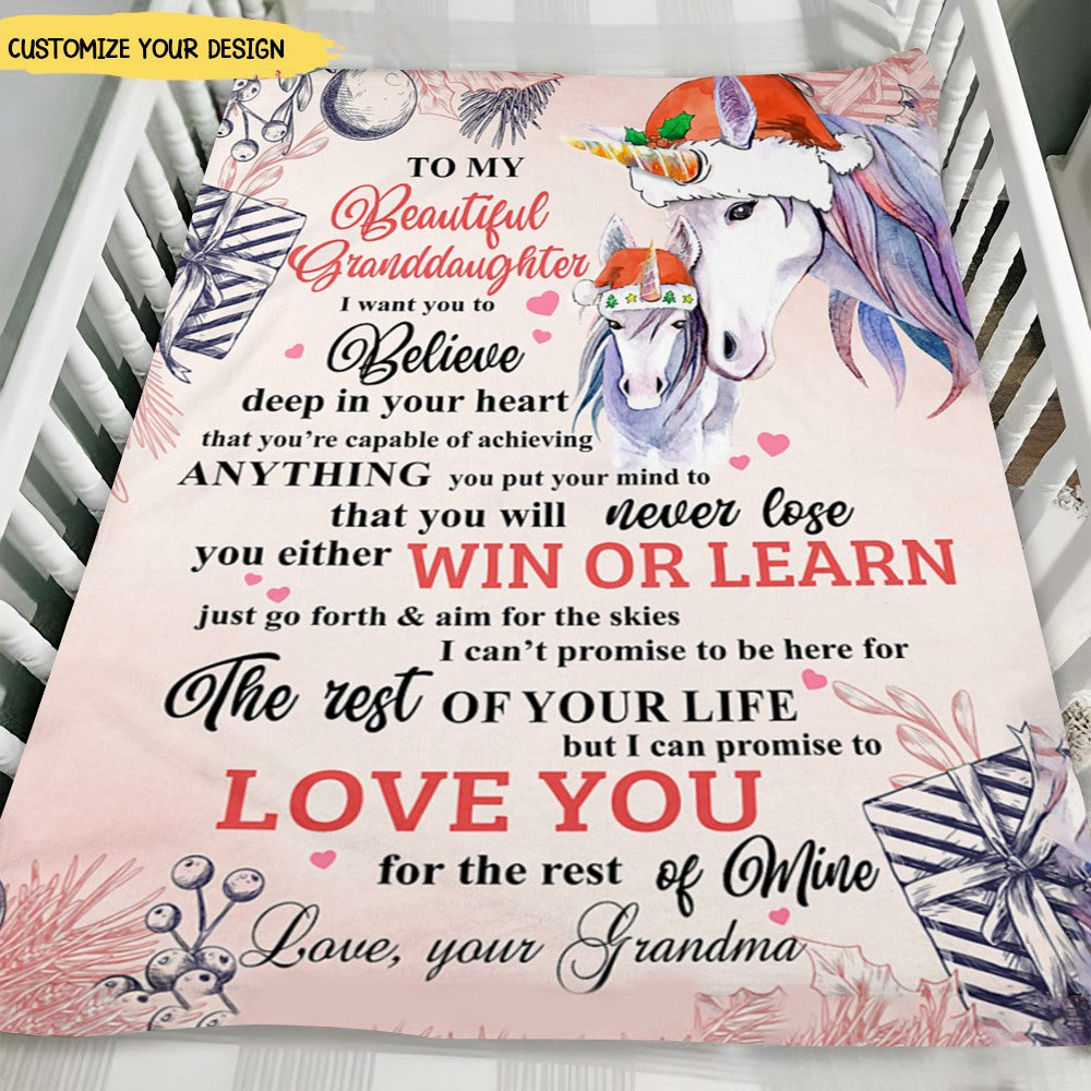 To My Granddaughter - Personalized Blanket
