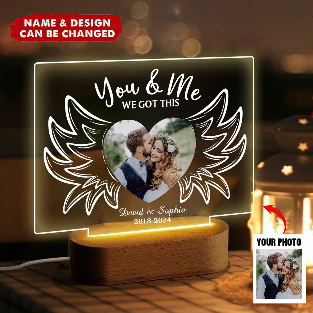 You And Me We Got This Personalized Custom Photo 3D LED Light