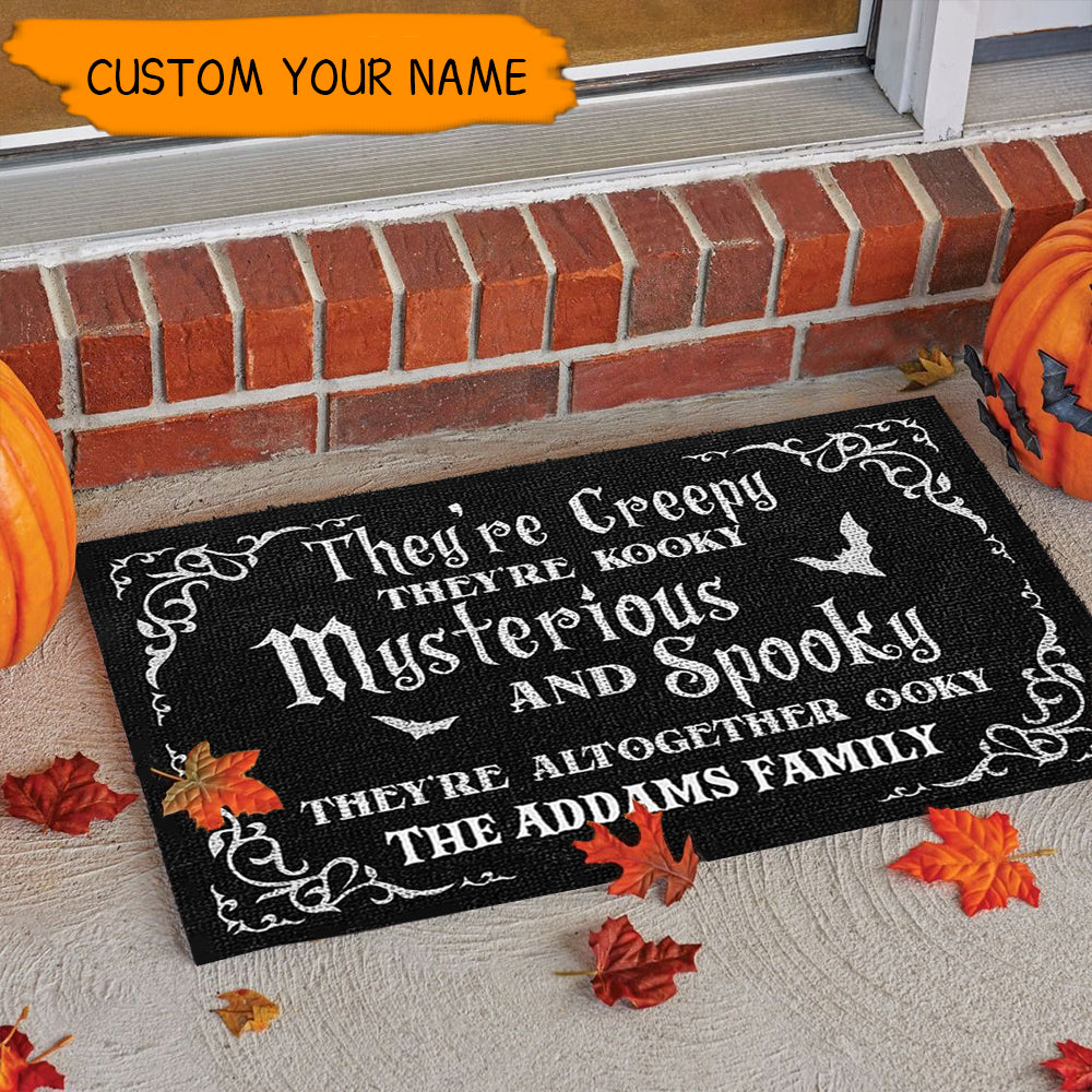 They're Creepy They're Kooky - Family Personalized Custom Home Decor Decorative Mat - Halloween Gift For Family Members