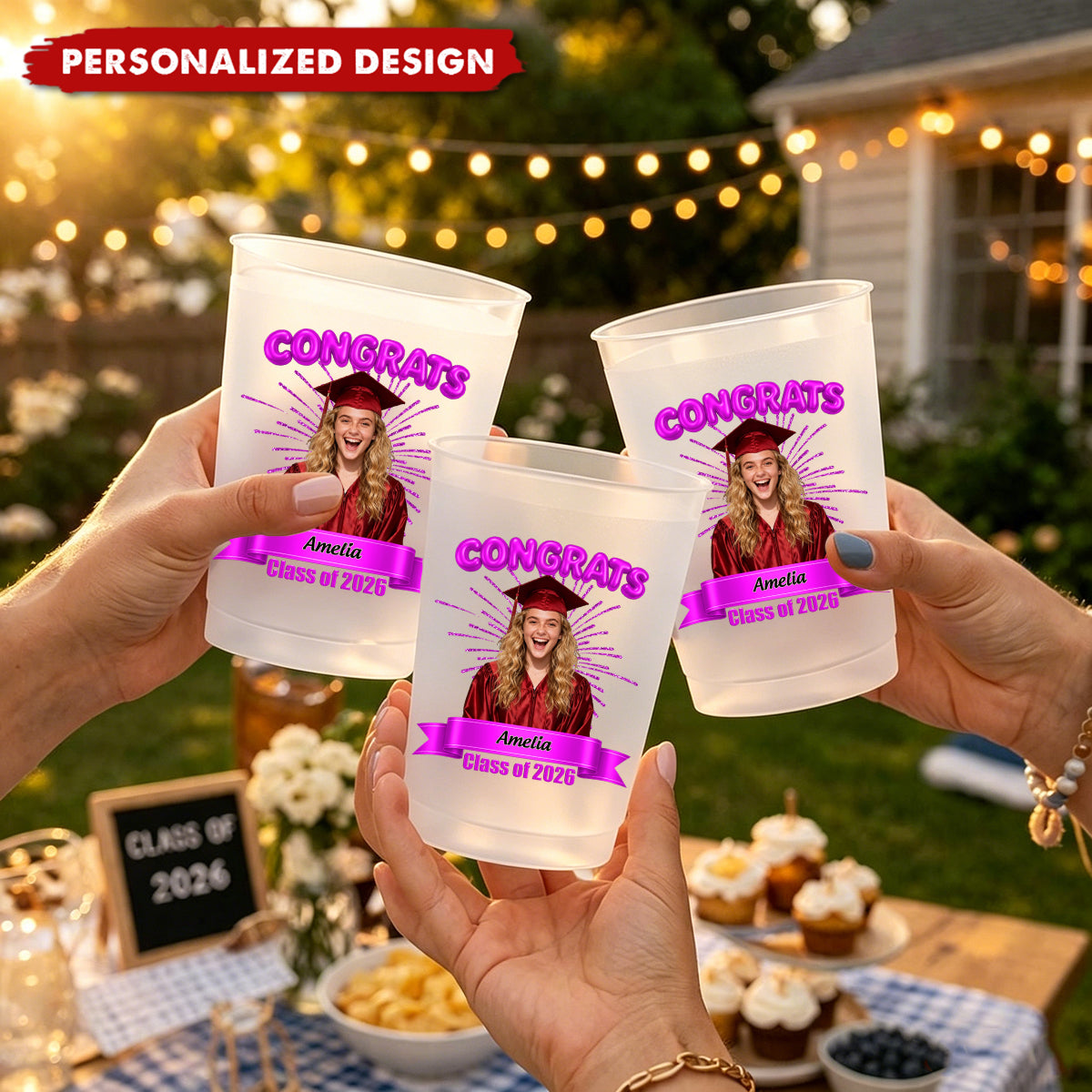 Personalized Senior 2026 Photo Cup | Graduation Party Favor | Senior Night Grad Gift