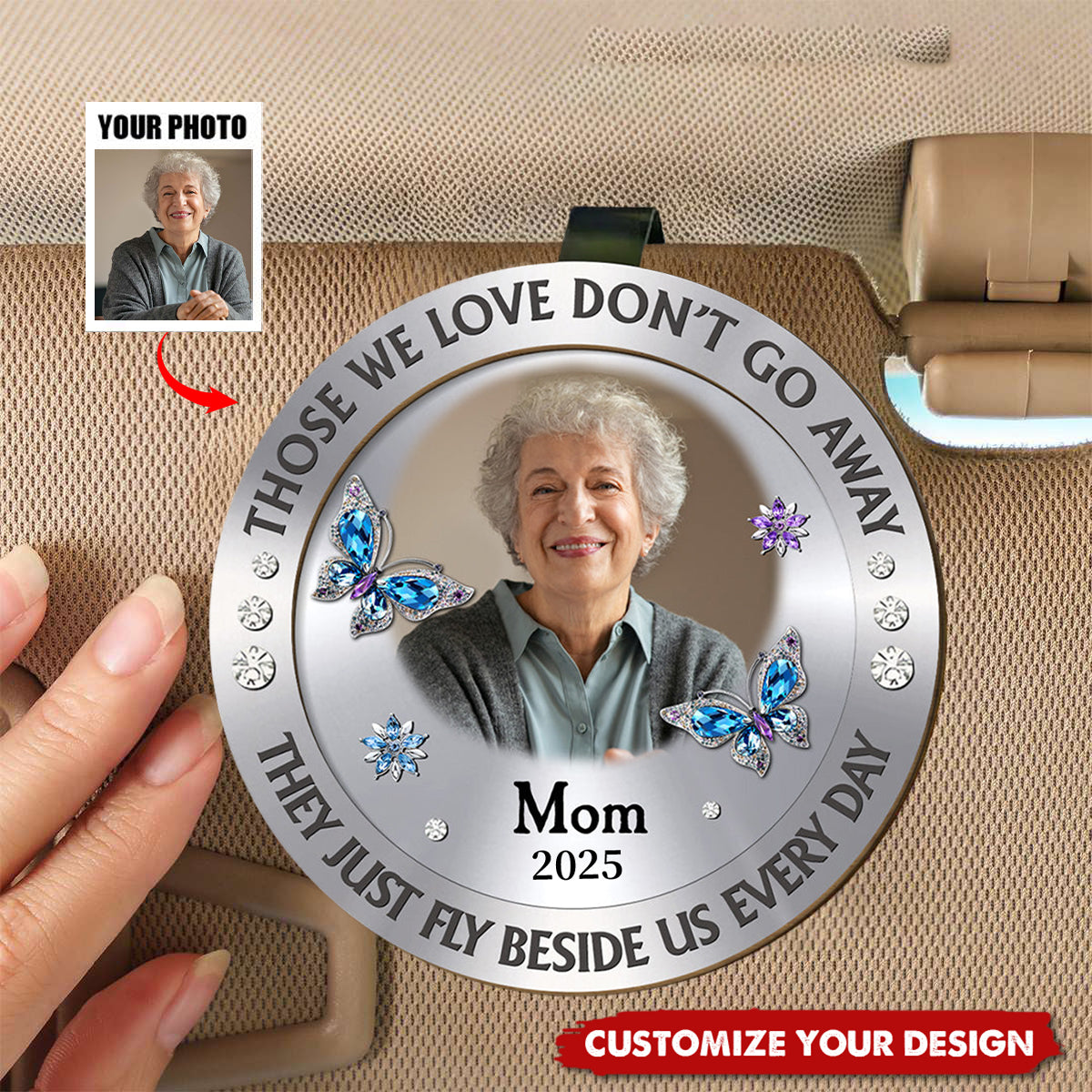 Those We Love Beside Us Every Day Custom Photo - Personalized Car Visor Clip