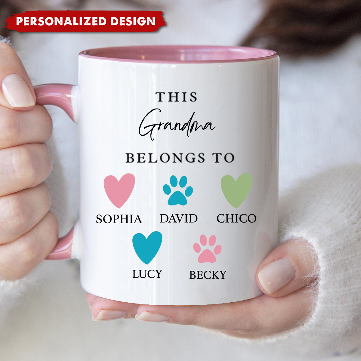 This Mom Belongs To Us - Personalized Customized Mug - Gift For Her