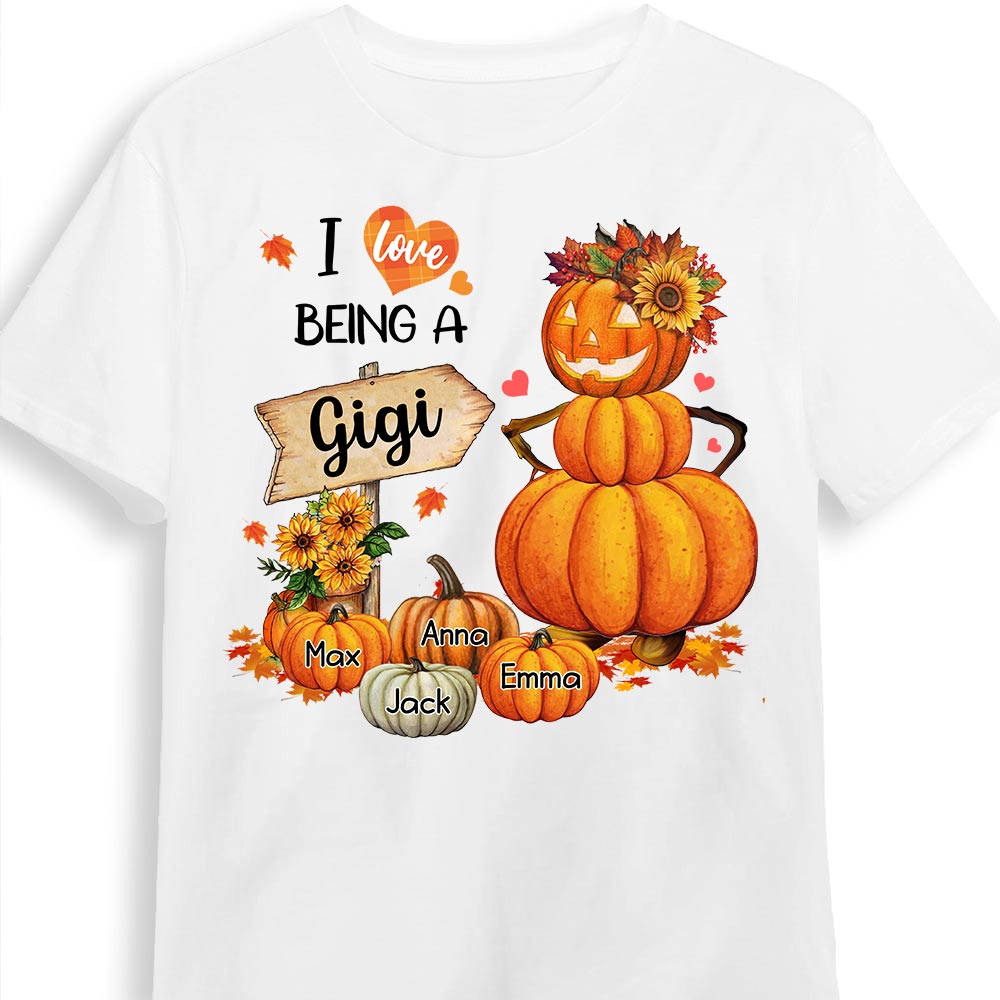 Fall Pumpkin Shirt -Personalized Gift For Mom Grandma