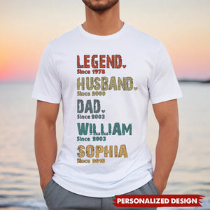 Personalized Family Name Legend T-shirt For Father's Day