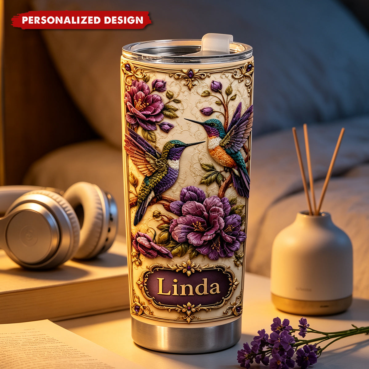 Personalized Hummingbird Tumbler