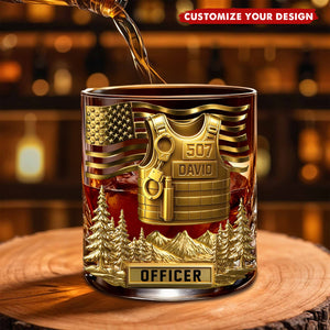 Serve And Protect - Personalized Custom Police Officer Whiskey Glass