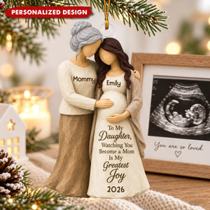 Watching You Become A Mom - Personalized Pregnancy Ornament, Gift For Daughter