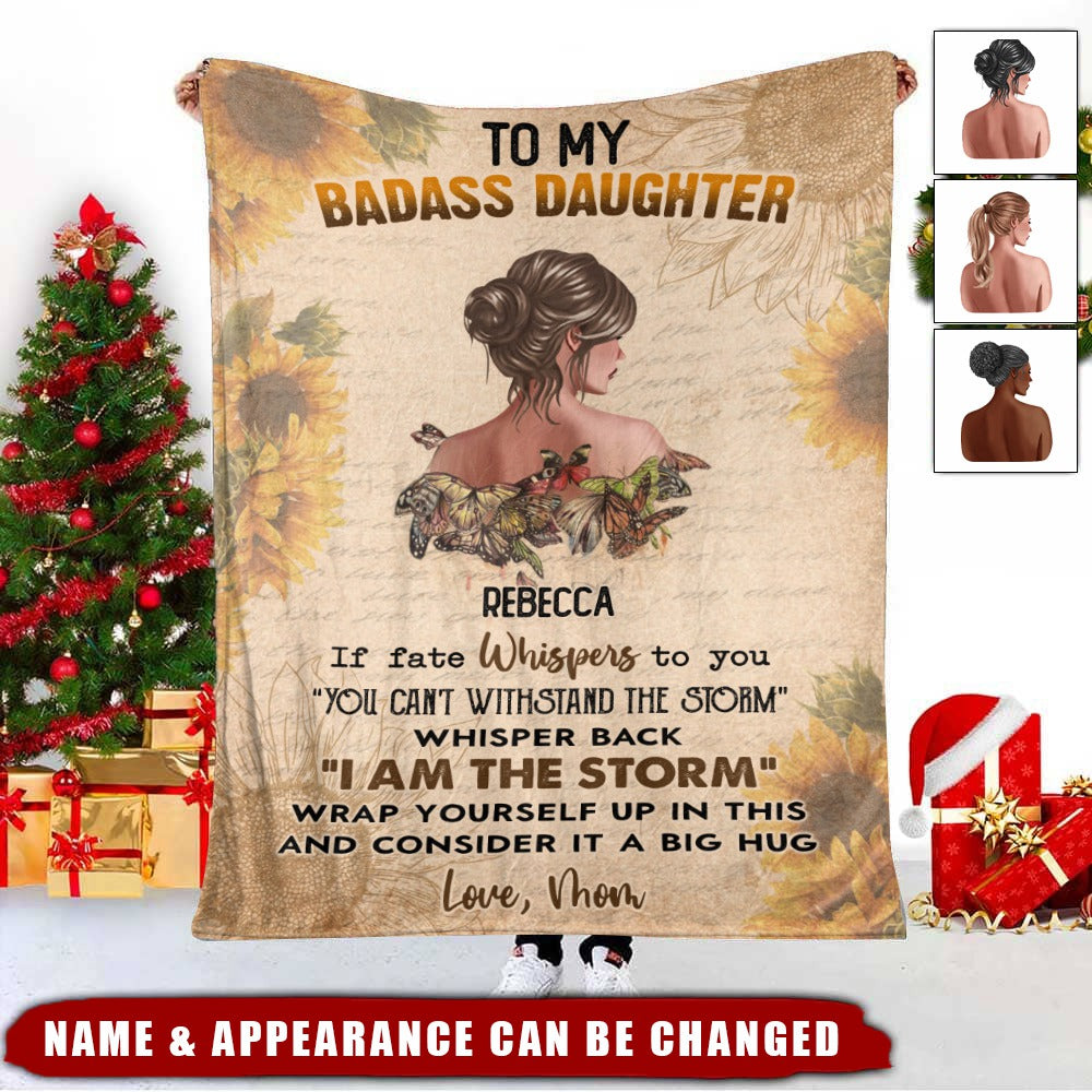 To My Badass Daughter - Personalized Blanket