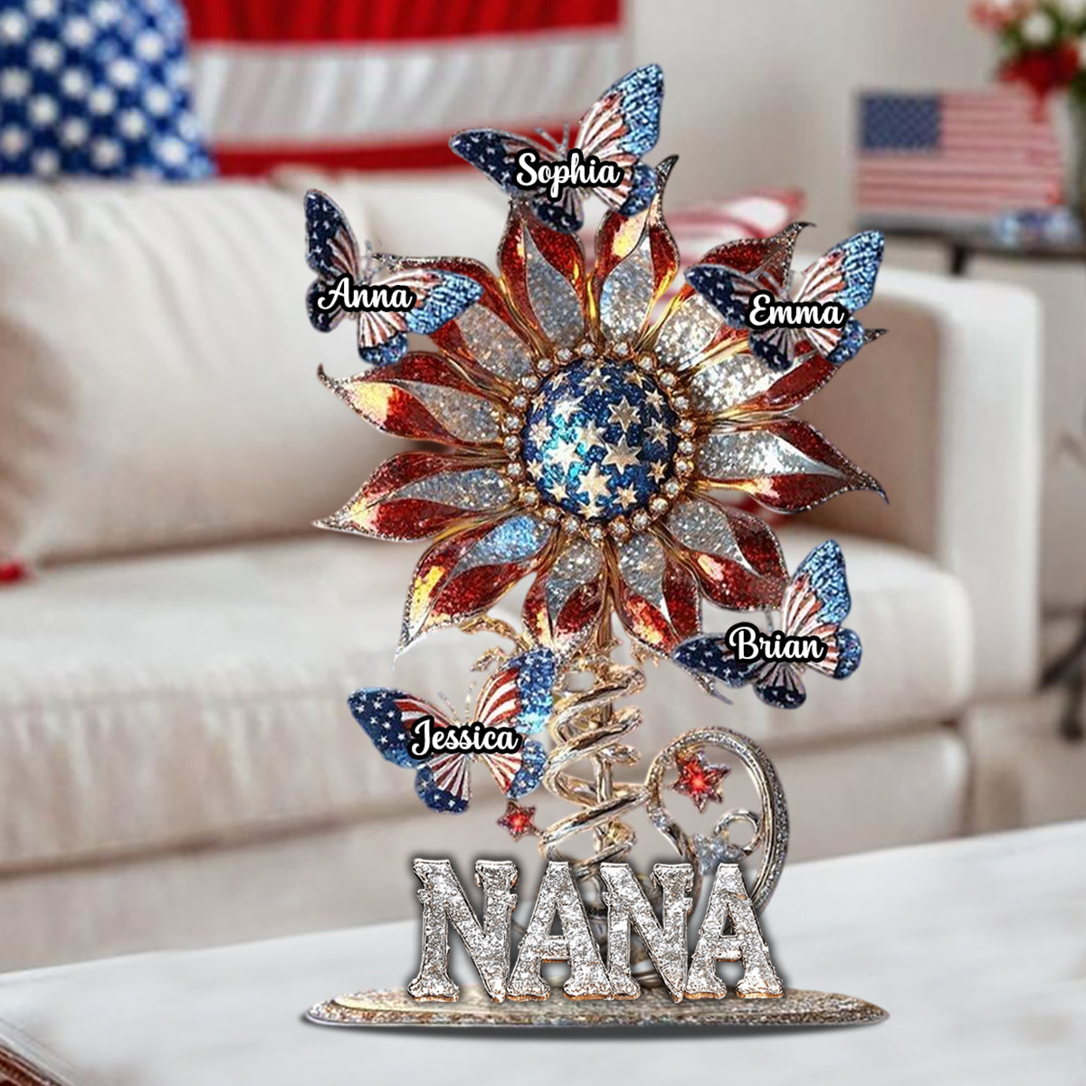 Best Mom Ever - Personalized Patriotic Acrylic Plaque