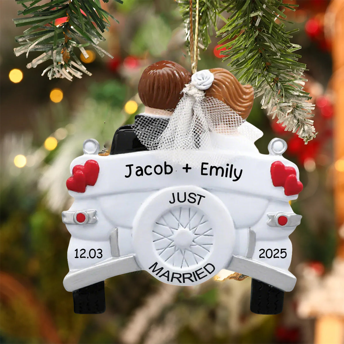 Just Married - Personalized Our First Christmas Ornament