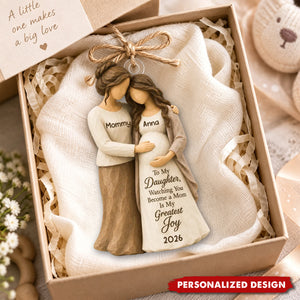 Watching You Become A Mom - Personalized Pregnancy Ornament, Gift For Daughter