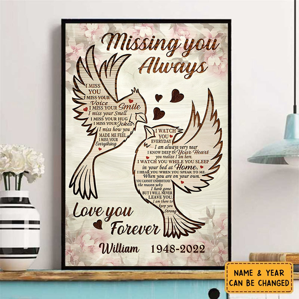 Personalized Canvas-Missing You Always Vertical Poster