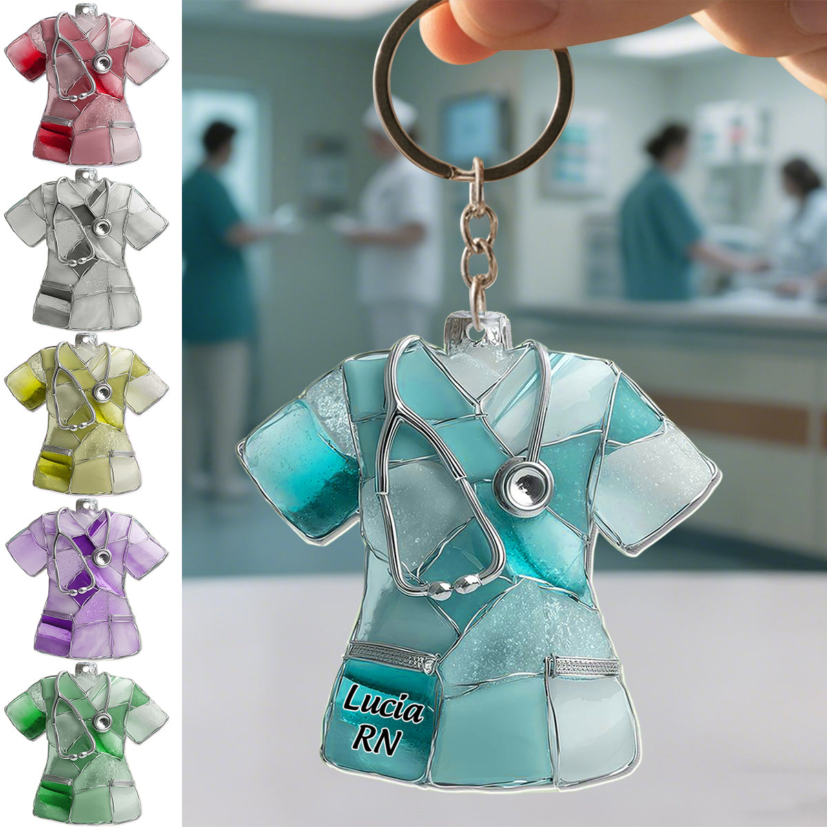 Personalized Nurse Uniform Acrylic Keychain, Gift For Nurses