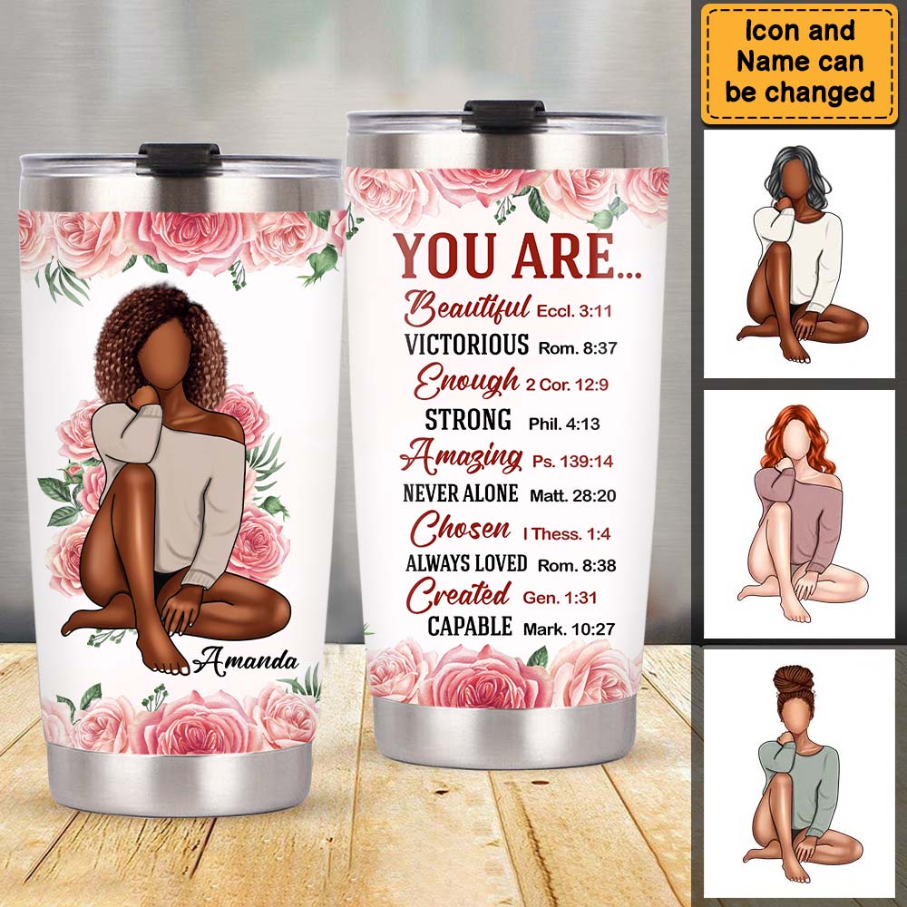 Personalized You Are Bible Verse Tumbler Cup