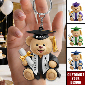 Personalized Graduation Bear Keychain,  Gift for Graduates