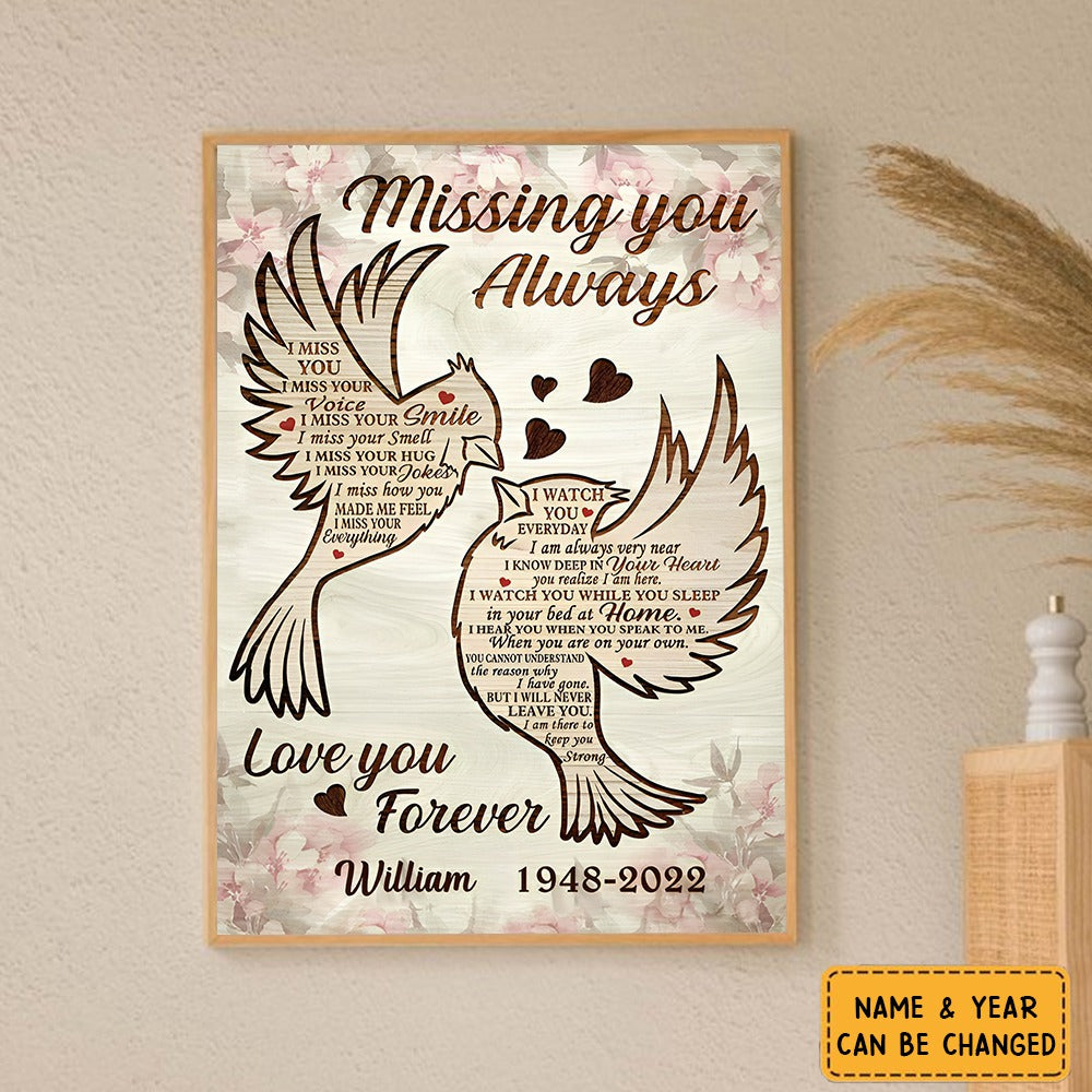 Personalized Canvas-Missing You Always Vertical Poster
