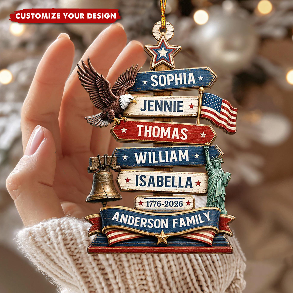 Christmas Standing Tall In Freedom And Love - Personalized Custom Shaped Wooden Ornament
