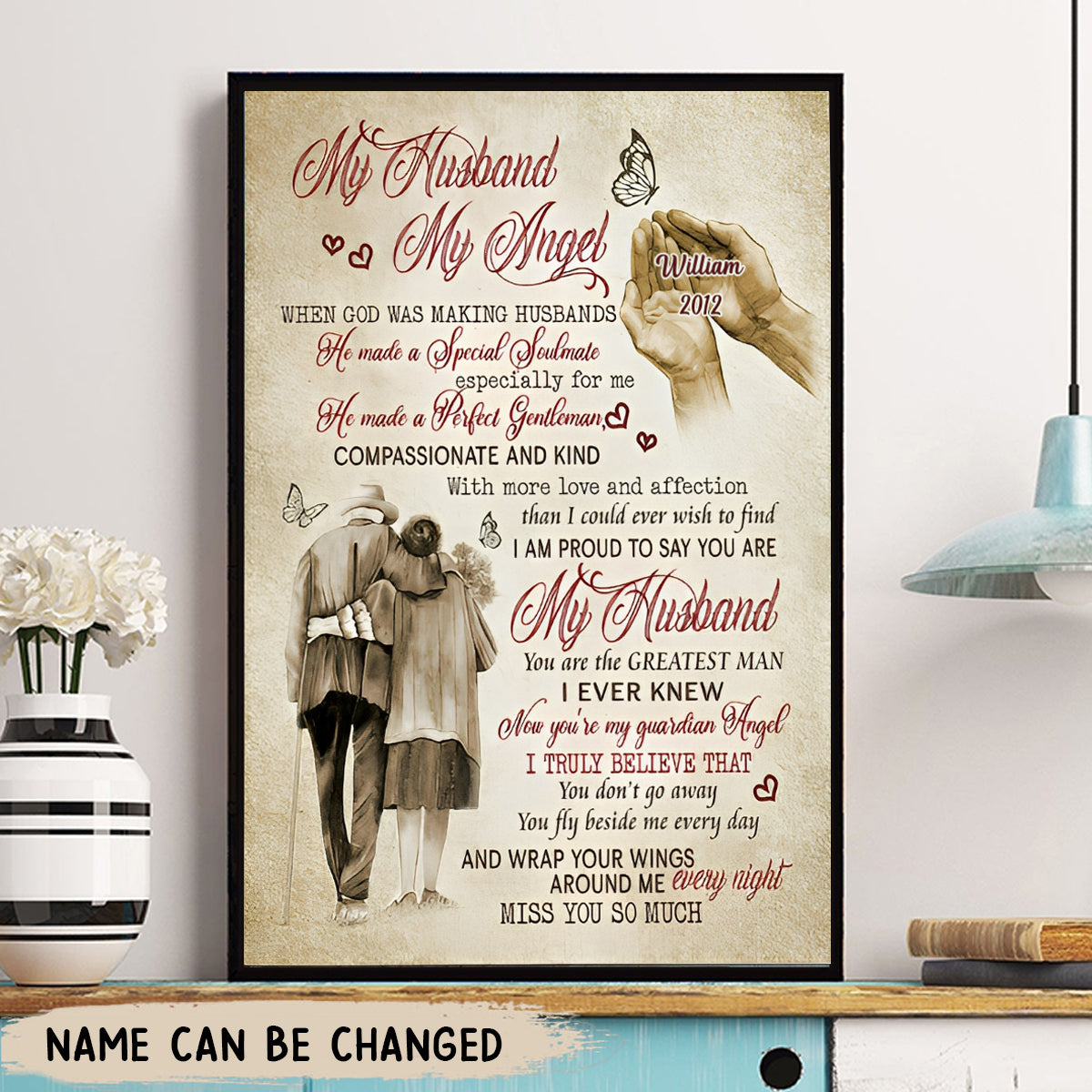 My Husband My Angel When God Was Making Personalized Poster