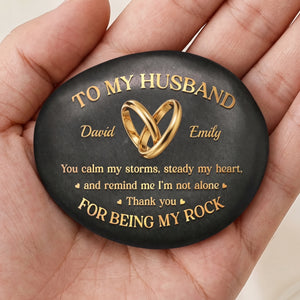 Custom Printed Rock - Personalized Anniversary Wedding Gifts For Husband And Wife, Him And Her - Forever Grounded In Love