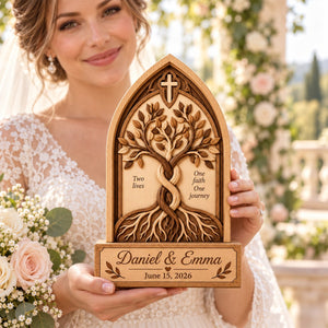 Personalized Christian Wedding Wooden Block Sign