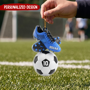 Personalized Soccer Ball Christmas Ornament, Football Player Gift