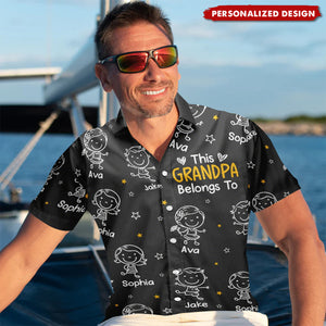 This Grandpa Belongs To Doodle - Personalized Hawaiian Shirt