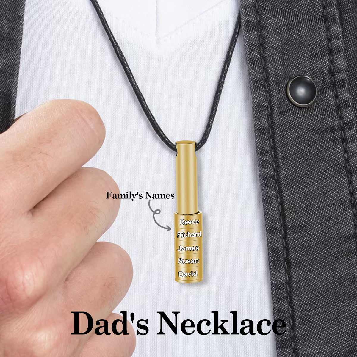 Personalized Family Name Beads Necklace For Men, Gift for Father's Day