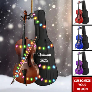Personalized Cello Instrument Music Ornament,Cello Player Gift