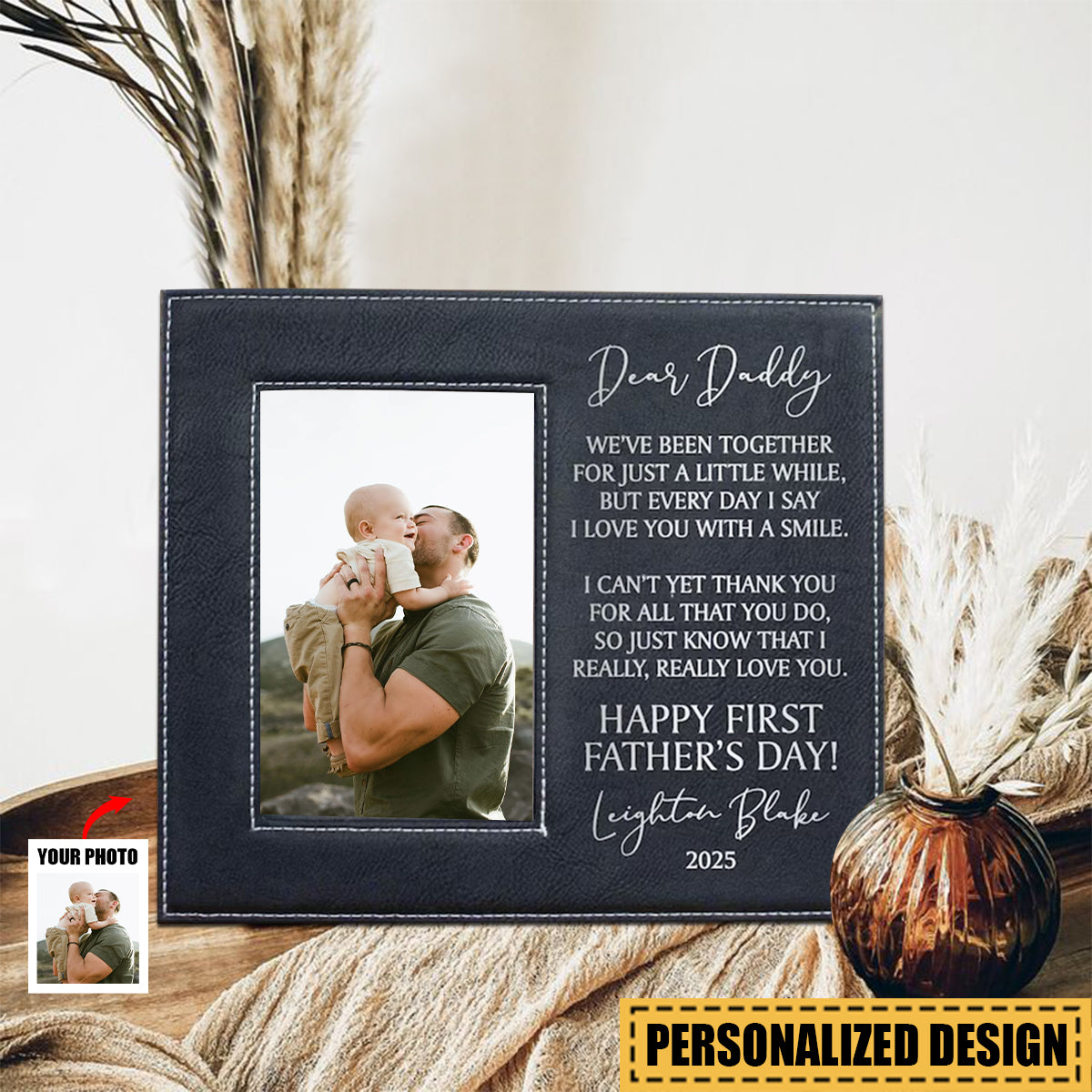 Personalized Picture Frame For First Father's Day 2025