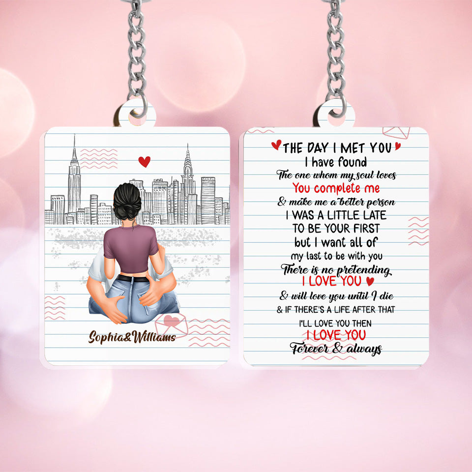 The Day I Met You- Custom Couple Acrylic Keychain Gift