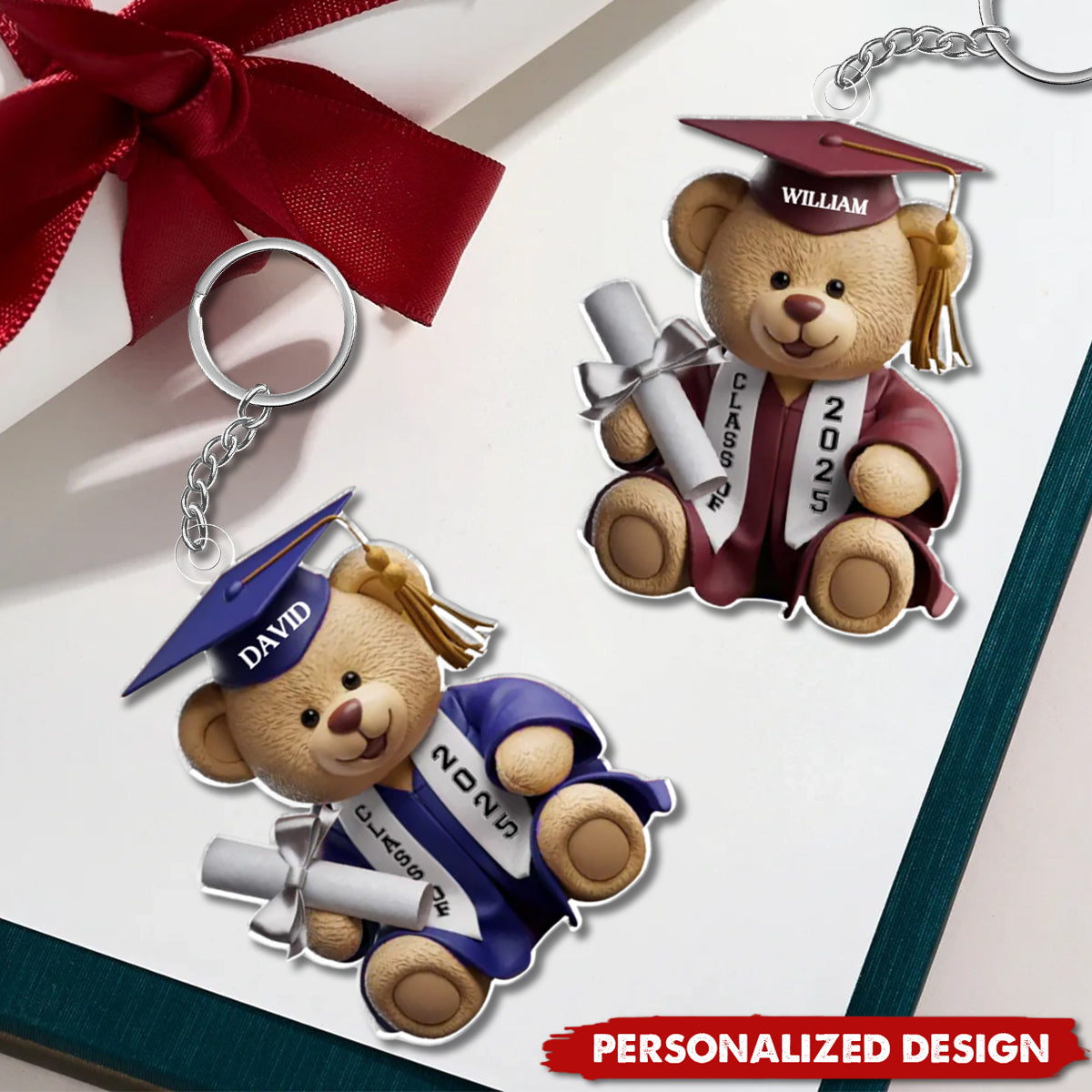 Custom Photo Keychain Graduate Gift 2025, Personalized Shaped Acrylic Keychain