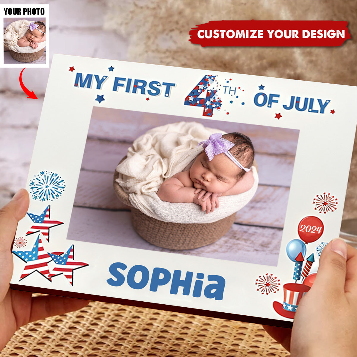 First Fourth of July Baby Gift-Personalized Picture Frame