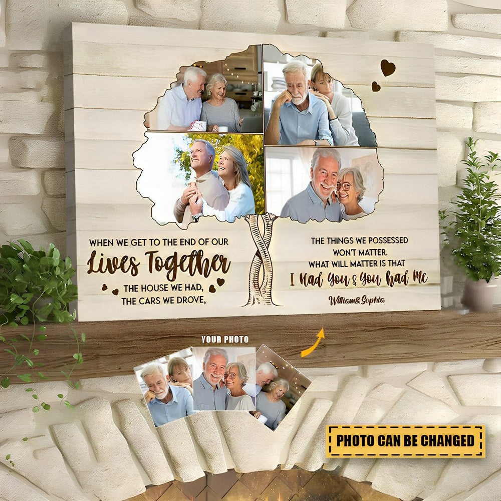 Anniversary Gift For Couple Upload Photo Canvas