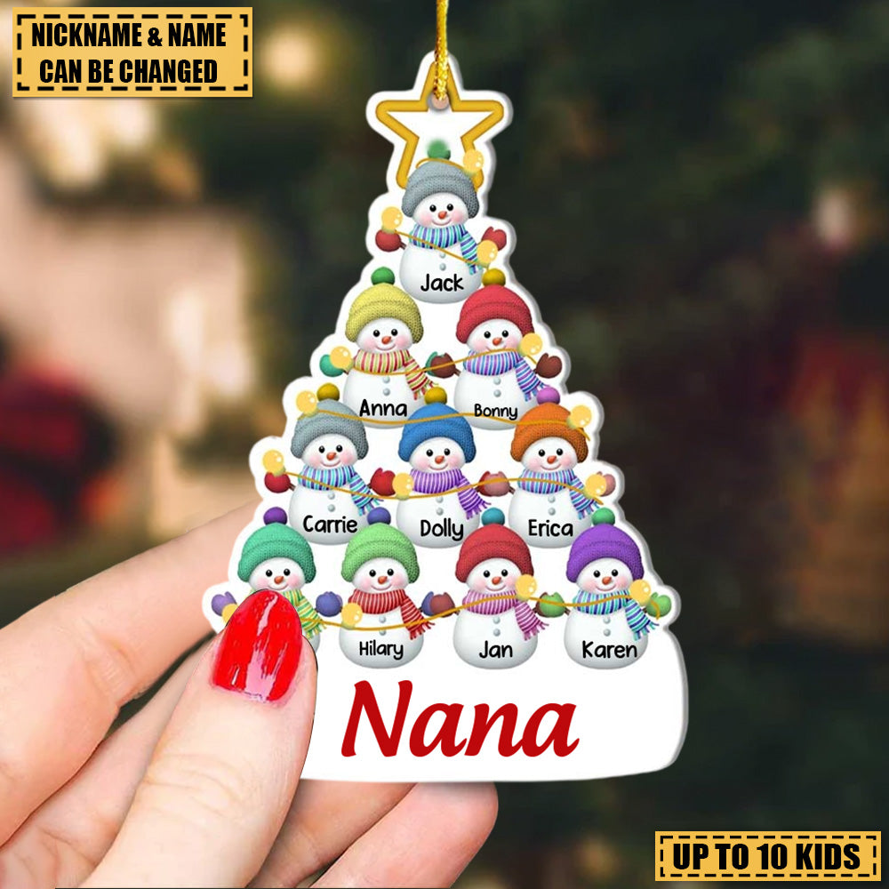 Gift For Grandma Snowman Kids Christmas Tree Ornament