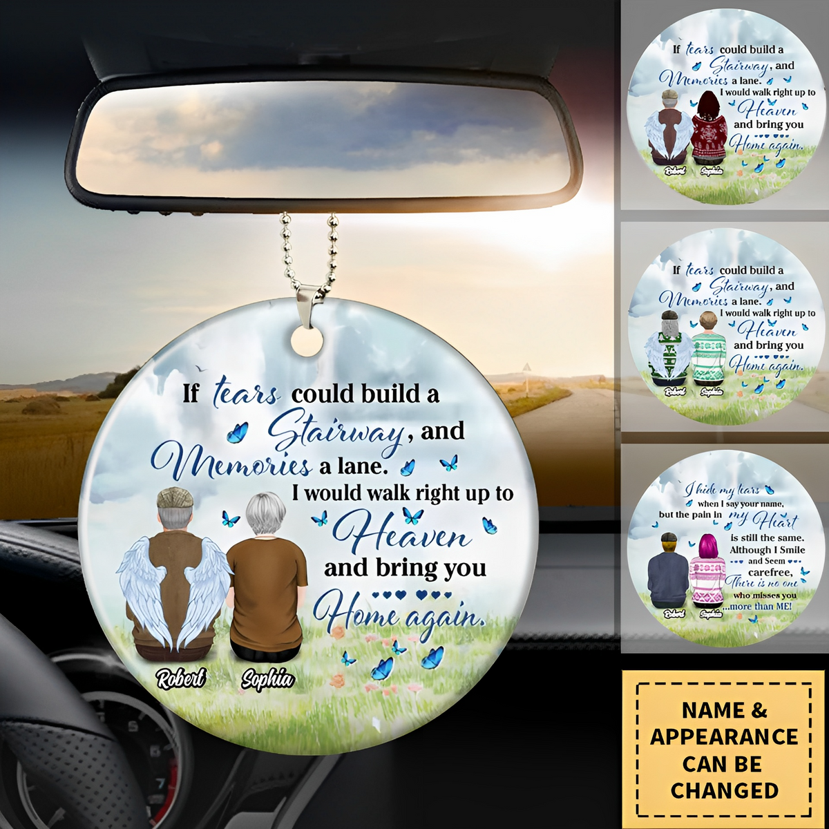 I Hide My Tears When I Say Your Name-Personalized Memorial Gift Idea For Couple